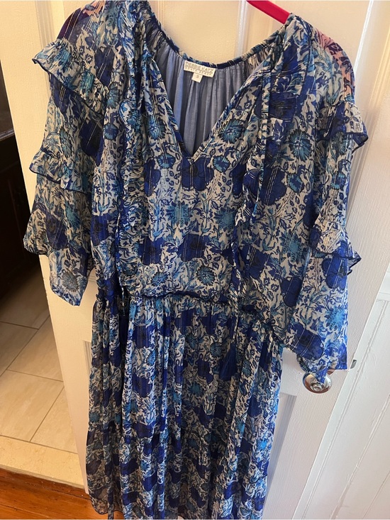 Debbie Katz Dresses & Skirts - Rebecca Taylor Blue Floral Maxi Dress